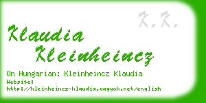 klaudia kleinheincz business card